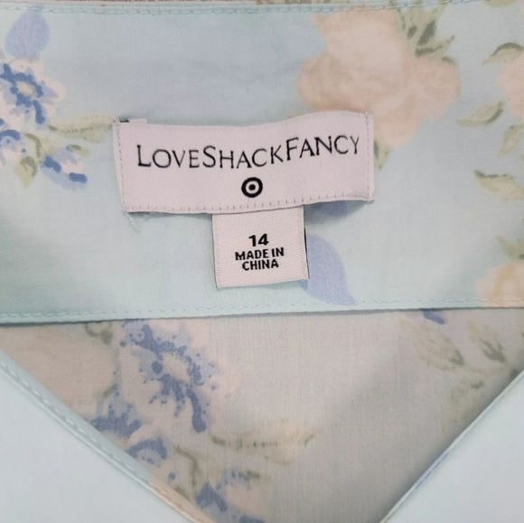 LOVESHACKFANCY X Target Estelle Blue Floral Puff Sleeve Romantic Dress 14 NWOT - Picture 5 of 16
